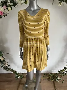 JOULES Erin Tunika Kleid V-Ausschnitt Größe 10 Gold Bienenstreifen NEU PORTOFREI MY60 - Bild 1 von 22
