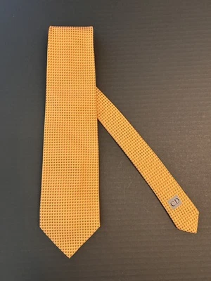 Corbata Christian DIOR para hombre 100 % seda naranja a lunares 58 x 3,5 ropa de lujo para hombre  Foto 1 de 4