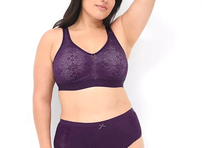 Cacique Lane Bryant Cotton Unlined Full Coverage No-Wire Bra with Lace size 44DD - Image 1 of 4