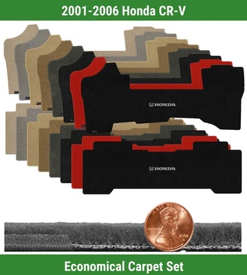 Juego de alfombrillas Velourtex personalizadas para Honda CR-V 2001-2006 con logotipo (2 piezas) #SID Foto 1 de 4