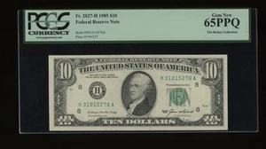 DBR 1985 $10 FRN St. Louis Gem Fr. 2027-H PCGS 65 PPQ Serial H31015276A - Picture 1 of 2