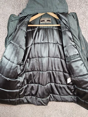 Vintage 90s Members Only Winter Puffer Coat Green Salesmen Sample Mens Medium  - Image 1 of 4