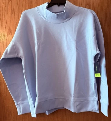 Womens Blue 1X Tek Gear Ultracomfort Funnel Neck Top Sweatshirt Pullover NWT - Image 1 of 4