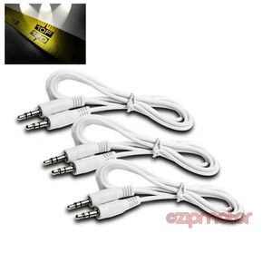 3 10FT 3.5MM M/M JACK AUX STEREO CABLE CORD IPAD IPHONE IPOD MP3 CAR ZUNE WHITE - Afbeelding 1 van 1