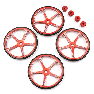 NEW Yeah Racing YT-0142RD Aluminum Set Up Wheels :1:10 M Chassis Red - Image 1 of 2