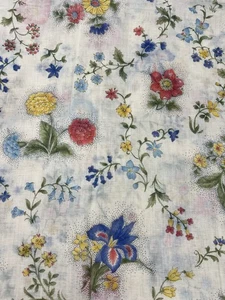 Vintage Polyester Sheer Floral Fabric 1.5 Yards 42" Wide Unbranded 80’s Flowers - Picture 1 of 4