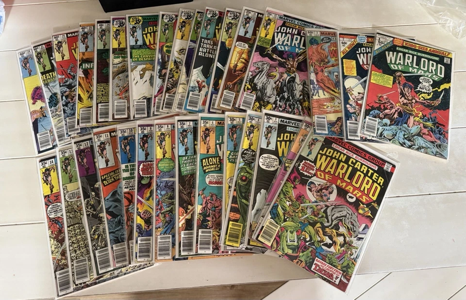 JOHN CARTER, SEÑOR DE LA GUERRA DE MARTE #1-28 + LOTE ANUAL DE CÓMICS DE 1-3 TIRADAS COMPLETAS Bueno en general Foto 1 de 1