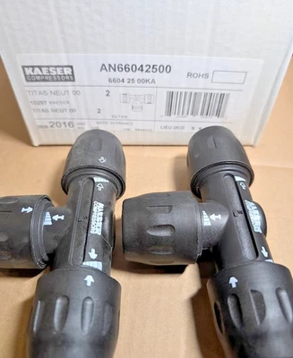 Parker Transair / Kaeser 1-дюймовый (25 мм) равный тройник соединитель трубы (коробка из 2) - Изображение 1 из 4