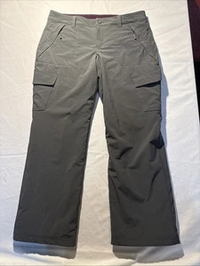 Eddie Bauer Fleece Lined Cargo Pants Womens 12p Gray Outdoor Hiking - Picture 1 of 8