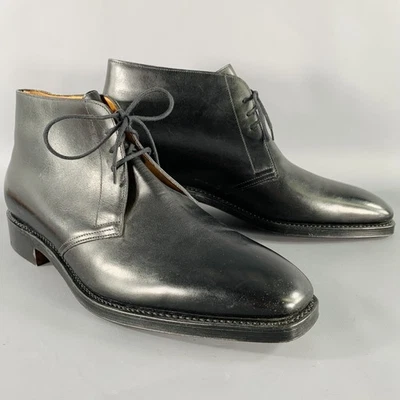 JOHN LOBB 尺码 10 Giono 黑色皮革系带短靴 — 第 1/4 张图片