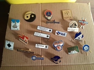 20 Vintage Ski Pin Lot Breckenridge Colorado, VAIL, ALTA, ASPIN, SNOWMASS L👀k!  - Picture 1 of 11