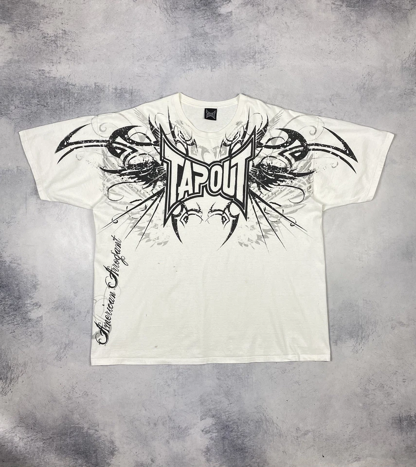 Vintage Y2K  Tapout MMA Elite Grunge Skater Affliction AOP T Shirt Size XXXL - Image 1 of 4