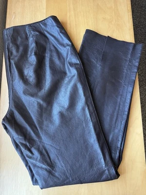 Kenneth Cole Leather Split Hem Straight Leg Pants Women’s Size 10 - Image 1 of 4