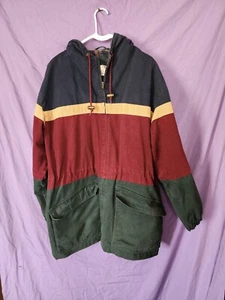ivy club classics Colorblock Parka Kapuzenmantel Flanell gefüttert Jacke Gr. Large - Bild 1 von 8