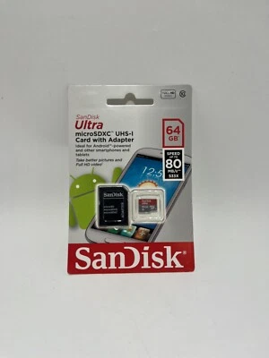 SanDisk 64GB Ultra Micro SDXC UHS-1 Memory Card w/ Adapter - Image 1 of 2
