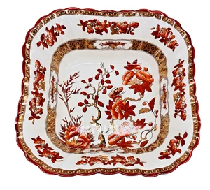 Copeland Spode India Indian Tree Square Serving Bowl England Old Mark 9 x 2.5" - Picture 1 of 8