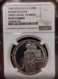 VENEZUELA 1983 - SIMON BOLIVAR BICENTENNIAL - PF67 NGC - Picture 1 of 2