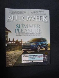 Autoweek Magazine June 22 2015 Ford Explorer 2016 - Picture 1 of 2