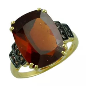 Wedding Gift For Her 925 Sterling Silver Amber Gemstone Eternity Ring Size 7 - Picture 1 of 9