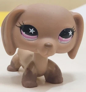 LITTLEST PET SHOP LPS Little #932 Dachshund Marrón Rosa Ojos Perro - Imagen 1 de 12