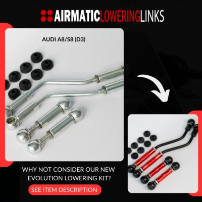 AIRMATIC LOWERING LINKS KIT COLLEGAMENTI ABBASSAMENTO AUDI S8 MODULO A8 (D3) (LINK PREMIUM COMPLETAMENTE REGOLABILI)