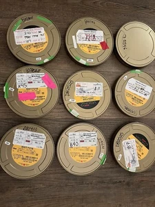 4 Lot Gold /Silver 7.1" x 1 “ Metal 16MM Film Cans Kodak - Picture 1 of 7