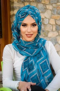Stylish Ready-to-Wear Hijab Muslim Head Scarf, Instant Shawl Easy Slip-On Turban - Picture 1 of 3
