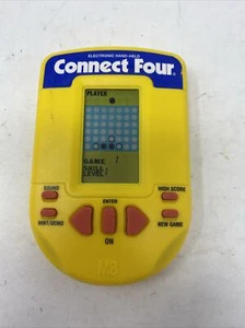 Milton Bradley Connect Four 1995 Electronic Handheld Game Yellow WORKS - Picture 1 of 10