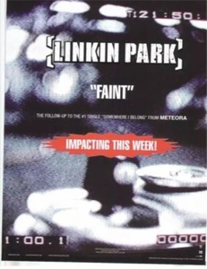 Rare 2003 LINKIN PARK PROMO TRADE AD FAINT 8.5x11 s893 - Picture 1 of 1