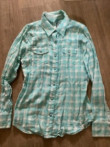 Roxy Shirt - S - Blue & White Check - Picture 1 of 3