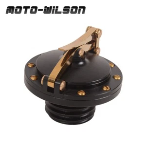 For Triumph Twins Bobber T100 Street Cup 2016+ Fuel Tank Gas Cap Cover Rotate-BK - Picture 1 of 11