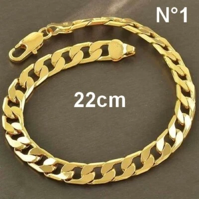 ASCALIDO Bracelet dorée/plaqué Or / champagne pour homme 21 22cm neuve maille diverse