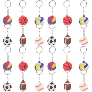  24 Pcs Football Fan Keychain Decorate Sports Accessories Mini Balls