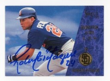 SIGNED BASEBALL CARD AUTO SAN DIEGO PADRES ROBERTO PETAGINE 1995 SELECT #152
