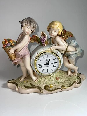 Vintage ITALIAN ITALY Clock ANGELS Cherubs FONTANINI Antique Condor 1991 - Image 1 of 4
