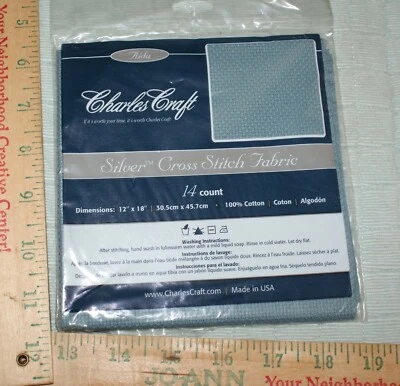 DMC Charles Craft Silver Label Aida Antique Blue 12 x 18 Inches NEW Fast Ship - Image 1 of 3