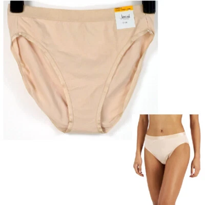 Jenni Satin Trim Cotton Blend Hi-Cut Bikini Choose Size & Color New Panty - Image 1 of 4