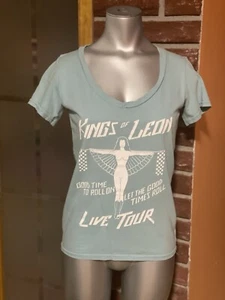 Kings of Leon women’s medium V-neck blue concert T-shirt - Picture 1 of 2