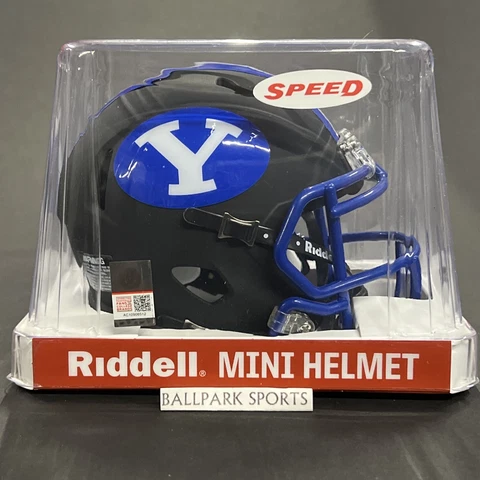 Brigham Young BYU Cougars (2020 Matte Black) Riddell NCAA Speed Mini Helmet Cover