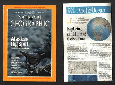 National Geographic Magazine Jan 1990 - with Arctic Ocean Supplement - Image 1 of 2