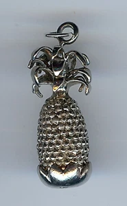 GROSSER VINTAGE 3D STERLINGSILBER ANANAS CHARM - Bild 1 von 2