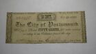 $.50 1862 Portsmouth Virginia Va Obsolete Currency Bank Note Bill City Of Port.