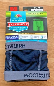 FRUIT OF LOOM BOYS 4 PACK BOXER BRIETS"breathable-cooling cotton" S (6-8) - Picture 1 of 2