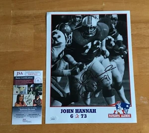John Hannah New England Patriots HOFer Signed Autograph 8.5x11 Photo JSA COA - Picture 1 of 3