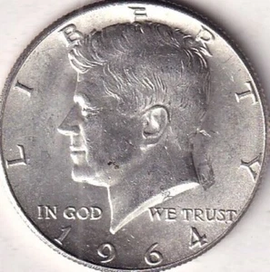 Kennedy Half 1964 plata - BU-MS - #113 - hermosa moneda - brillo - Imagen 1 de 2