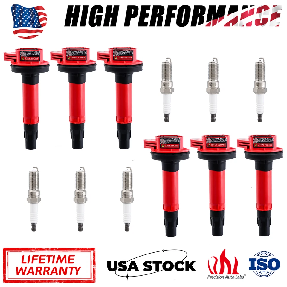 6 bobinas de encendido + bujías de platino para Ford Lincoln Mazda 3,5 L 3,7 L UF553 Foto 1 de 4