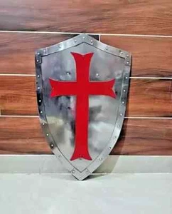 Knight Medieval shield Fully Functional Red Cross Templar Best Shield Best Item. - Picture 1 of 6