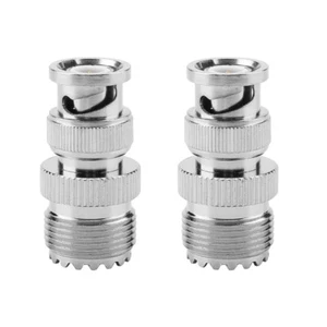 2pcs BNC Male Plug toUHF SO239 PL-259 Female  RF Coaxial Adapter Cable Connector - Picture 1 of 8