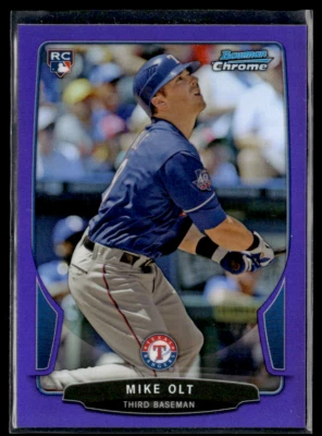 2013 Bowman Chrome Purple Refractor #83 Mike Olt Rangers /199 - Image 1 of 2