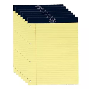 A4 Yellow Legal Pad 50 Sheets Feint Ruled 80 gsm Perforated 4 Hole Notepad Bulk - Picture 1 of 21